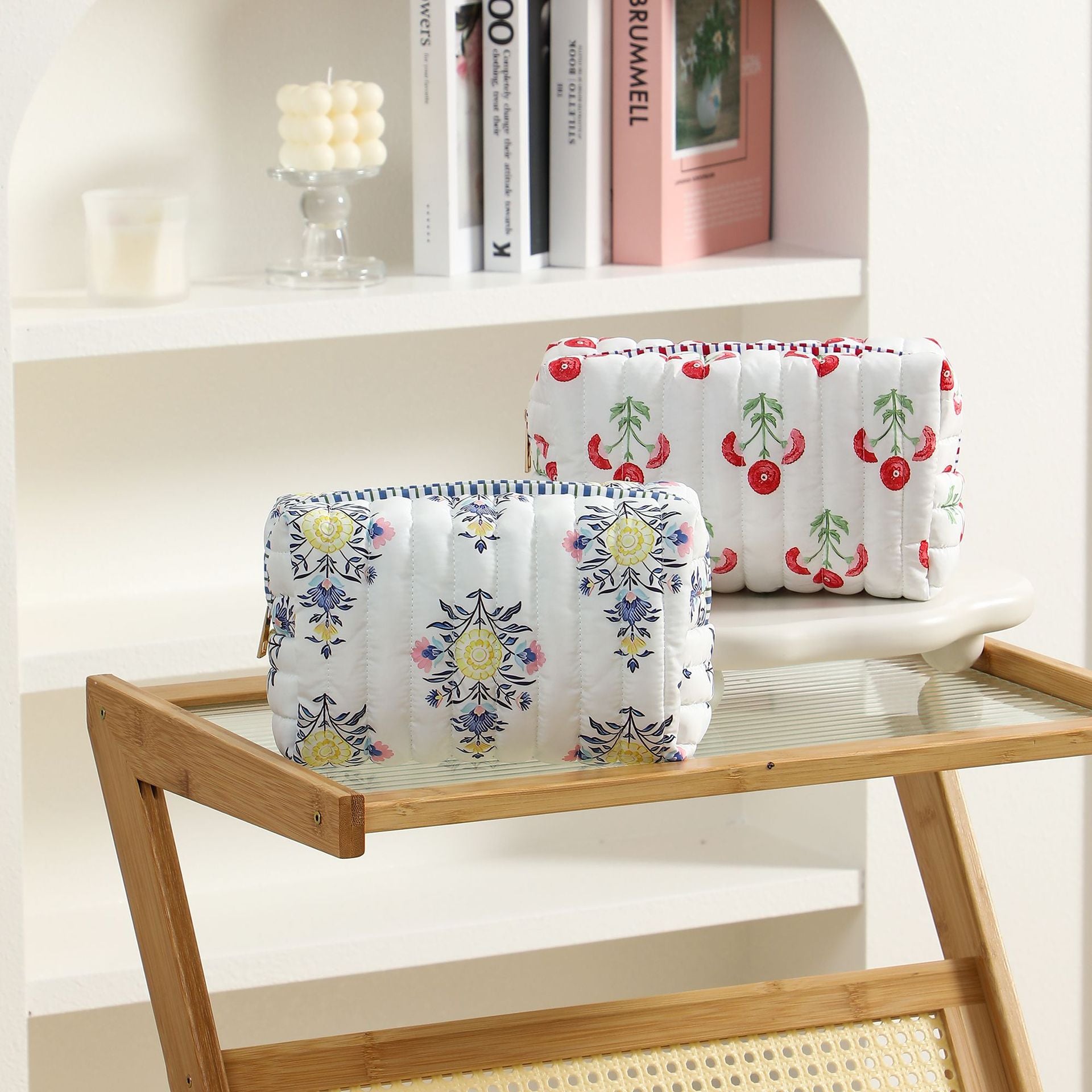 Vinatge Floral Print Large Capacity Cosmetic Bag 6S10BOB1041