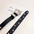 Vintage Chunky Buckle Star Leather Waist Belt 6W6JBT144