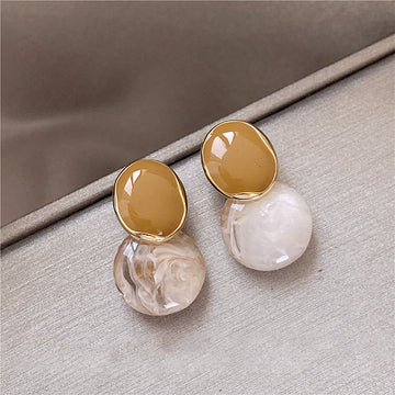 Elegant Khaki Simple Acrylic Earrings DPJE1380