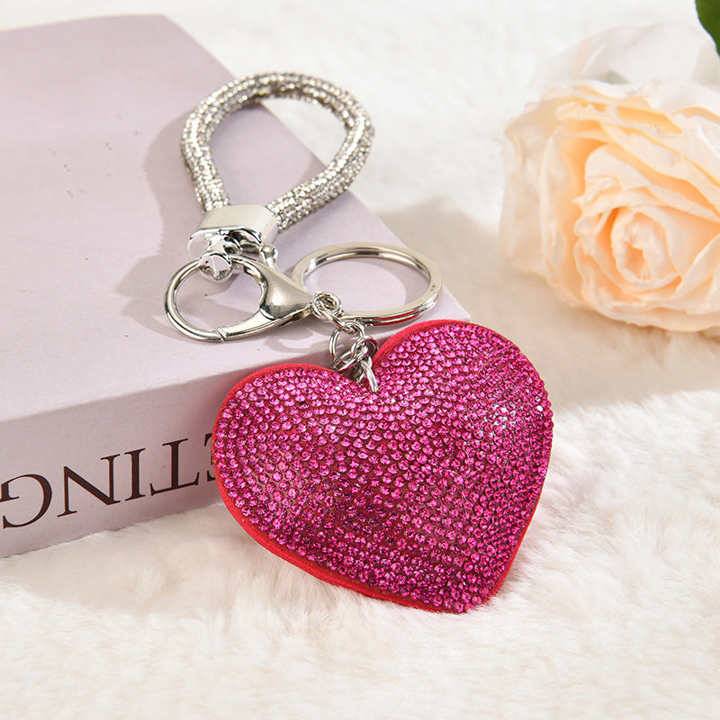 Rhinestone Heart Bag Charm - DippedShop Wholesale - #0787
