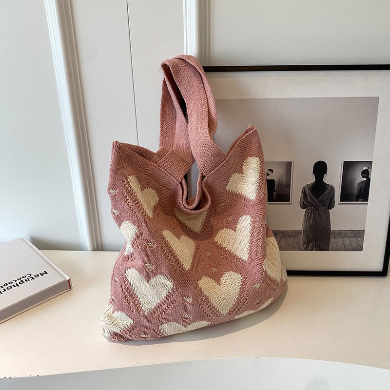 Love Knit Tote Bag - DippedShop Wholesale - #7475