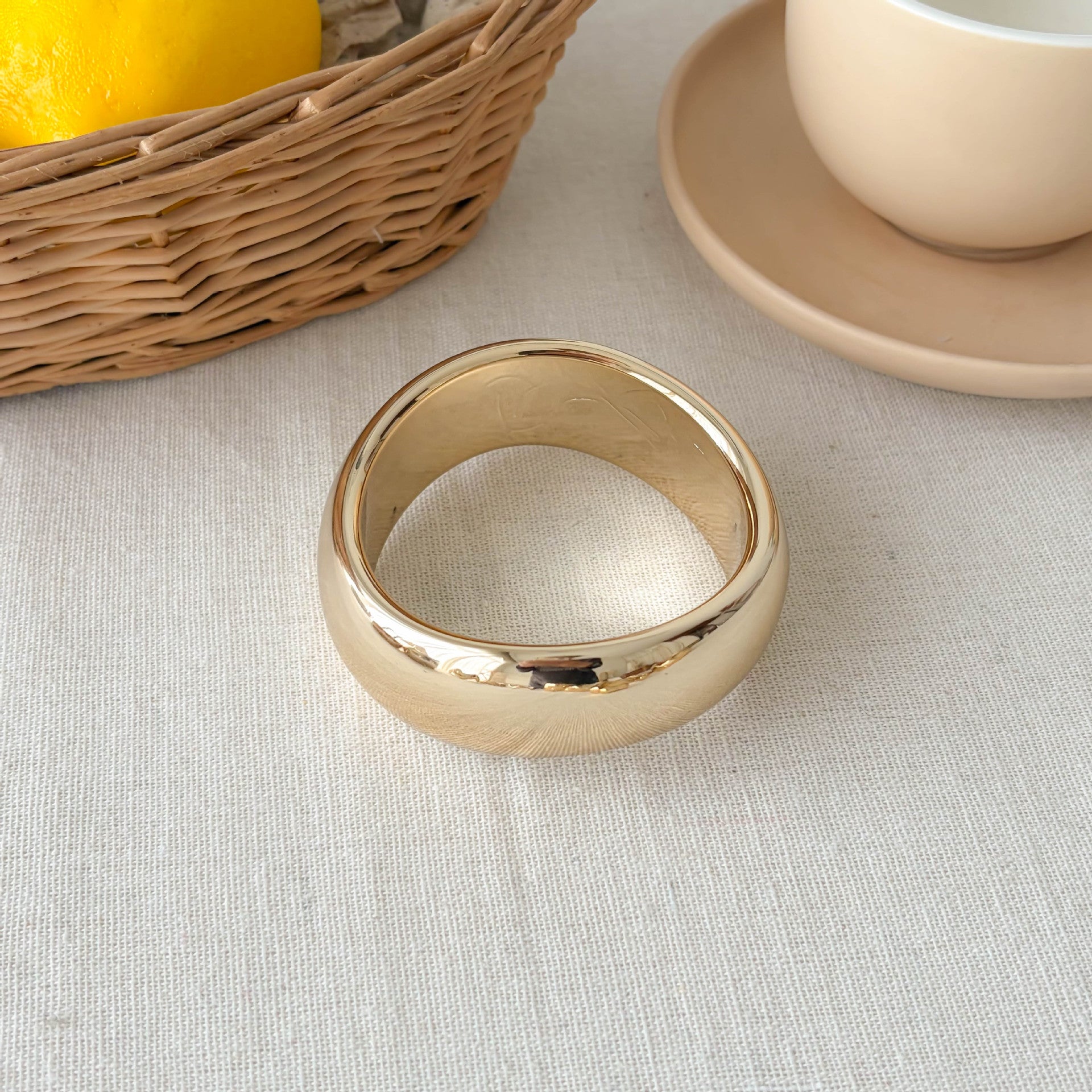 Chunky Gold Plated Irregular Statement Open Bracelet 6W6JBR582