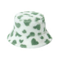 Trendy Heart Print Fluffy Plush Bucket Hat 6W6HAT808