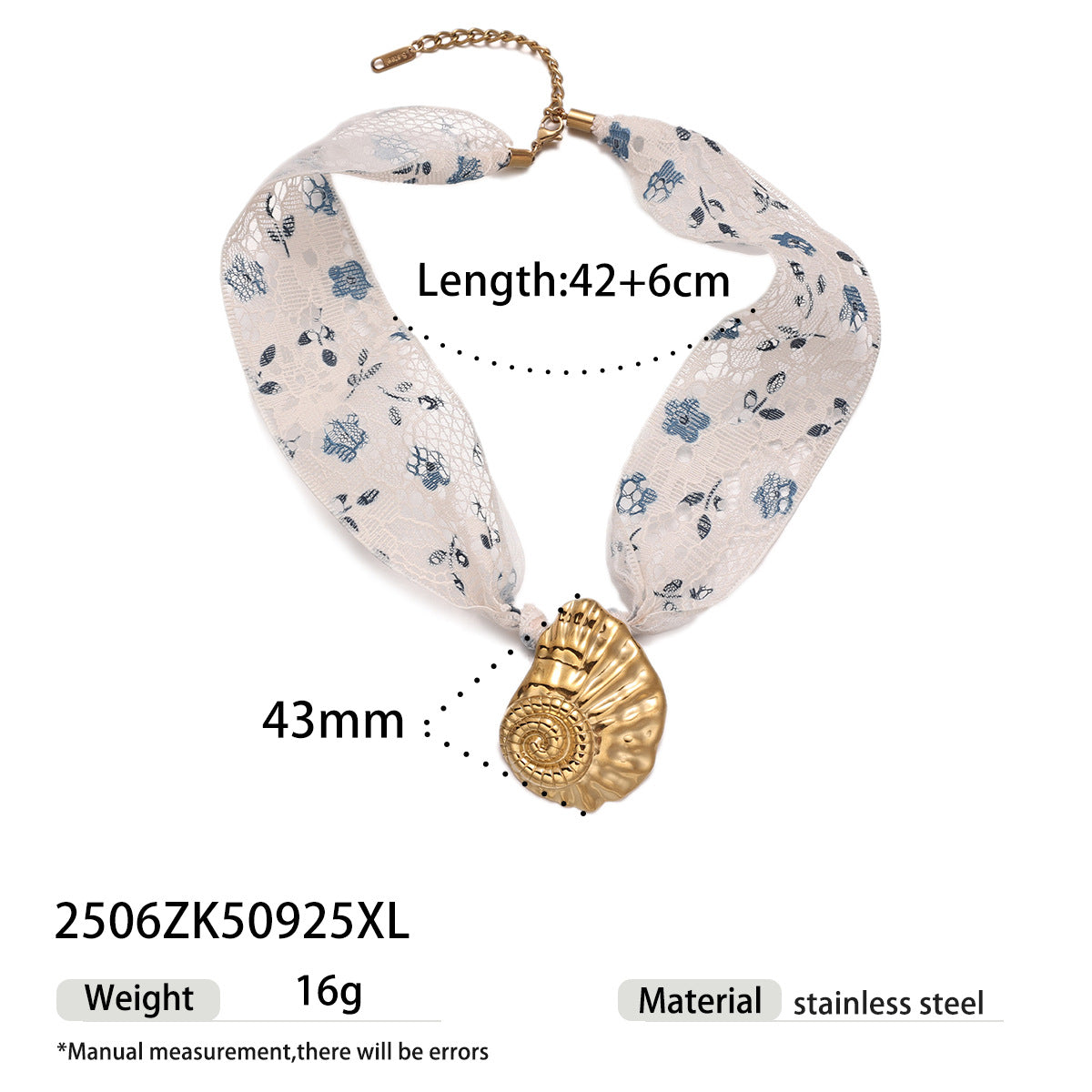 Lace Starfish Pendant Necklace - DippedShop Wholesale - #5267