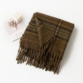 Vintage Soft Plaid Tassel Scarf 6W6NSW289
