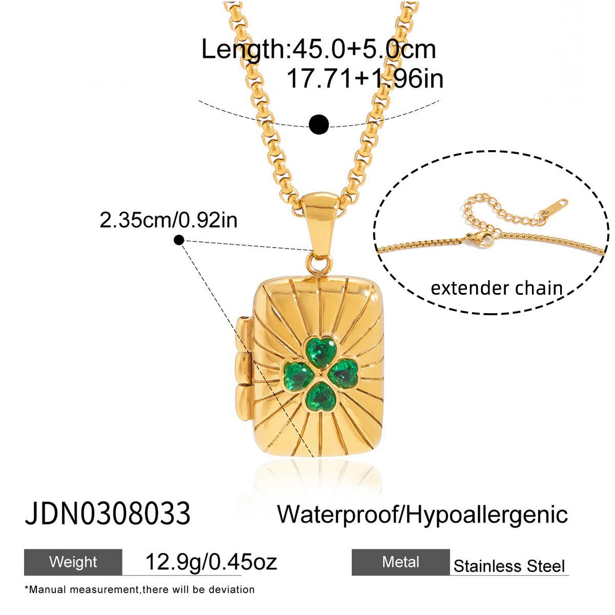 Trendy Oval Pendant Photo Locket Necklace 6W6JNC405L