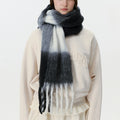 Fluffy Colorblock Oversized Plaid Scarf - DippedShop Wholesale - #2259