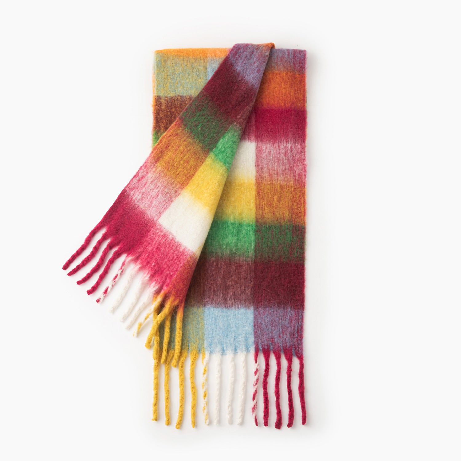 Colorful Plaid Tassel Warm Scarf 6W6NSW275