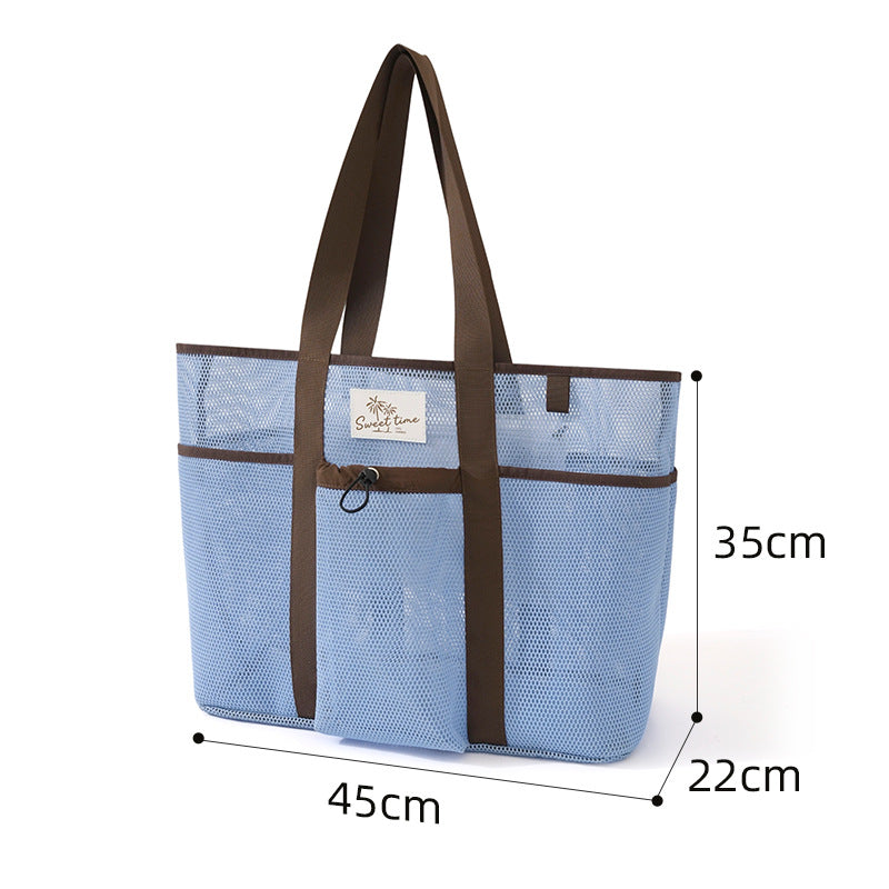 Fashion Large Capacity Mesh Beach Shoulder Bag 8BW6BOB84T