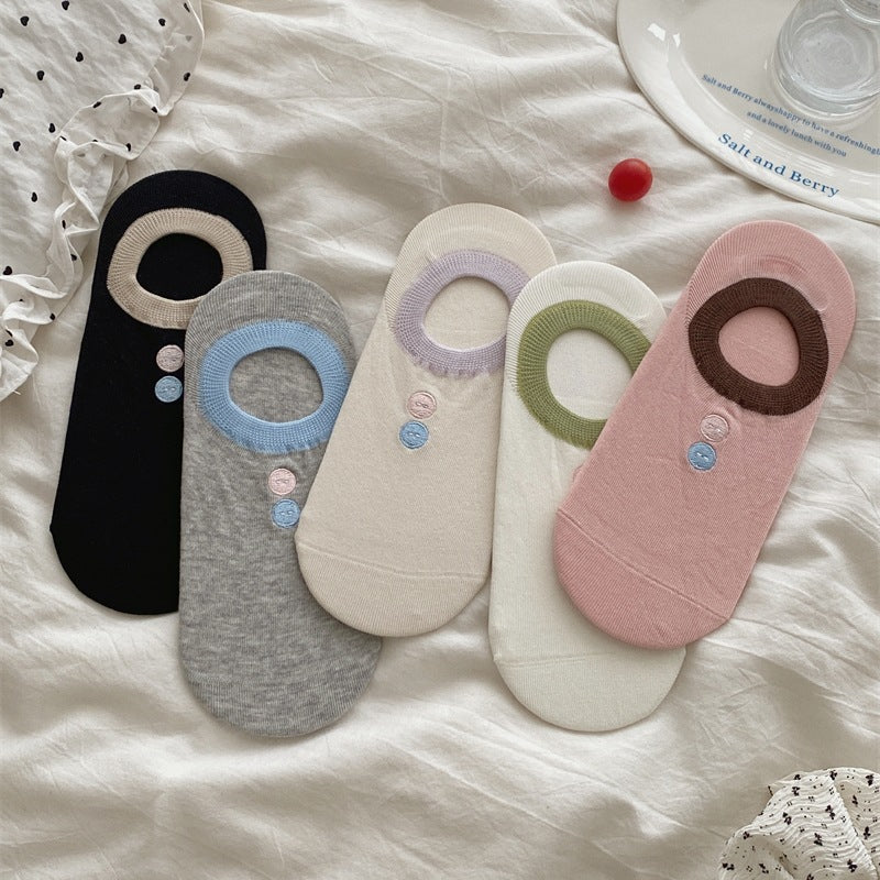 Color Block No Show Socks - DippedShop Wholesale - #6211
