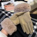 Faux Suede Fur Cuff Gloves - DippedShop Wholesale - #6499