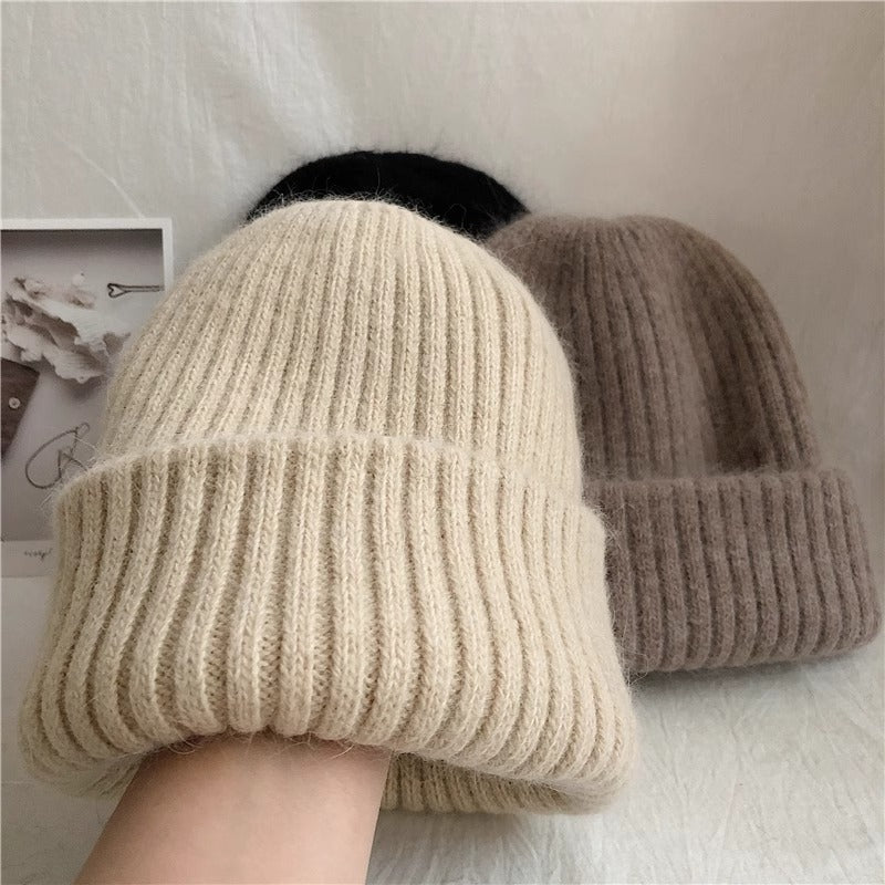 Cute Thicken Warm Wool Blend Knit Beanie Hat 6W6HAT550