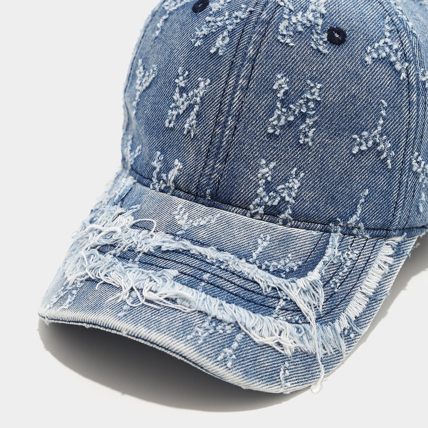 Trendy Distressed Denim Washed Baseball Cap 8BK6HAT184L