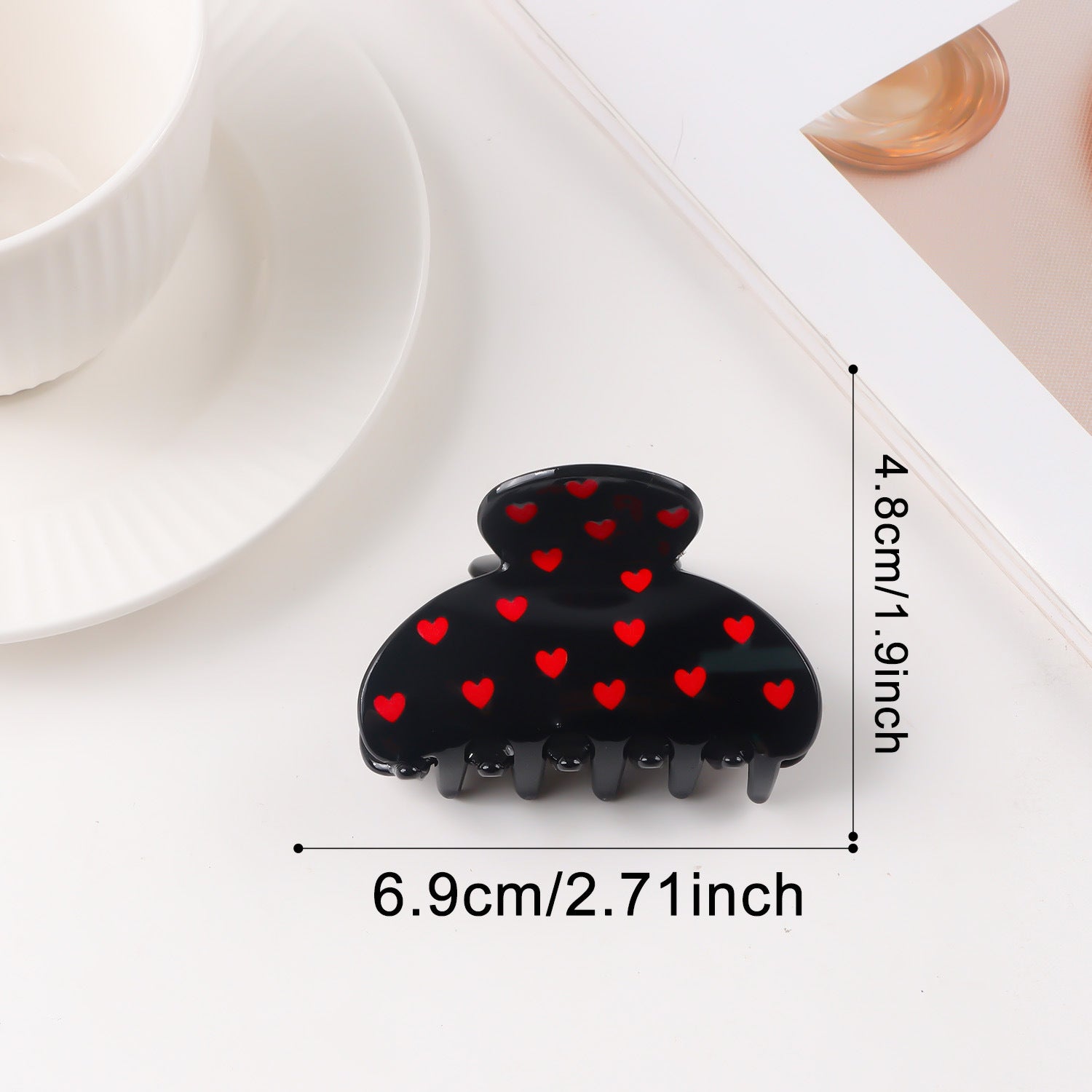 Heart Print Hair Clip - DippedShop Wholesale - #0787