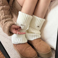 Trendy Metal Accent Ribbed Calf Warmer Socks 6W8FSO876