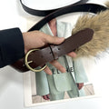 Punk Style Fur Leather Wide Waist Belt 6W6JBT209