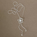 Simple Flower Heart Pendant Chain Necklace 6W6JNC439