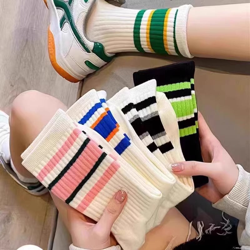Striped Color Block Caual Socks DP25A429