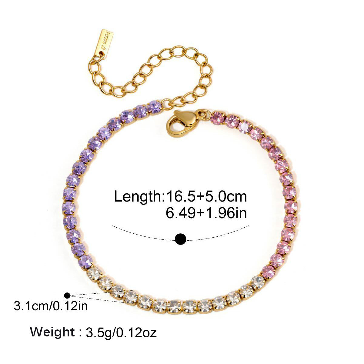 Fashion Colorful Cubic Zirconia Adjustable Bracelet 6W6JBR465