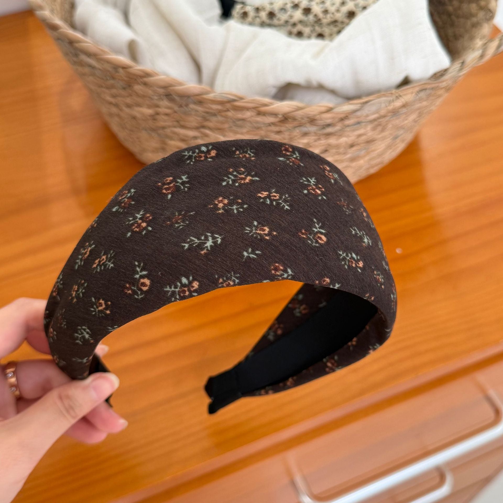 Vintage Floral Polka Dot Wide Headband 6W6HBD280