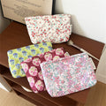 Sweet Floral Print Quilt Shell Cosmetic Bag 6S5CO117