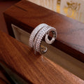 Chunky Double-Layer Cubic Zirconia Open Ring 6W6JRG380
