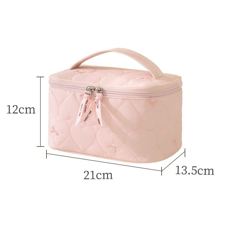 Simple Solid Color Quilt Shell Cosmetic Bag 6S5CO121