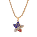 Elegant USA Flag Letter Pendant Link Necklace 8ZA6JNC290L