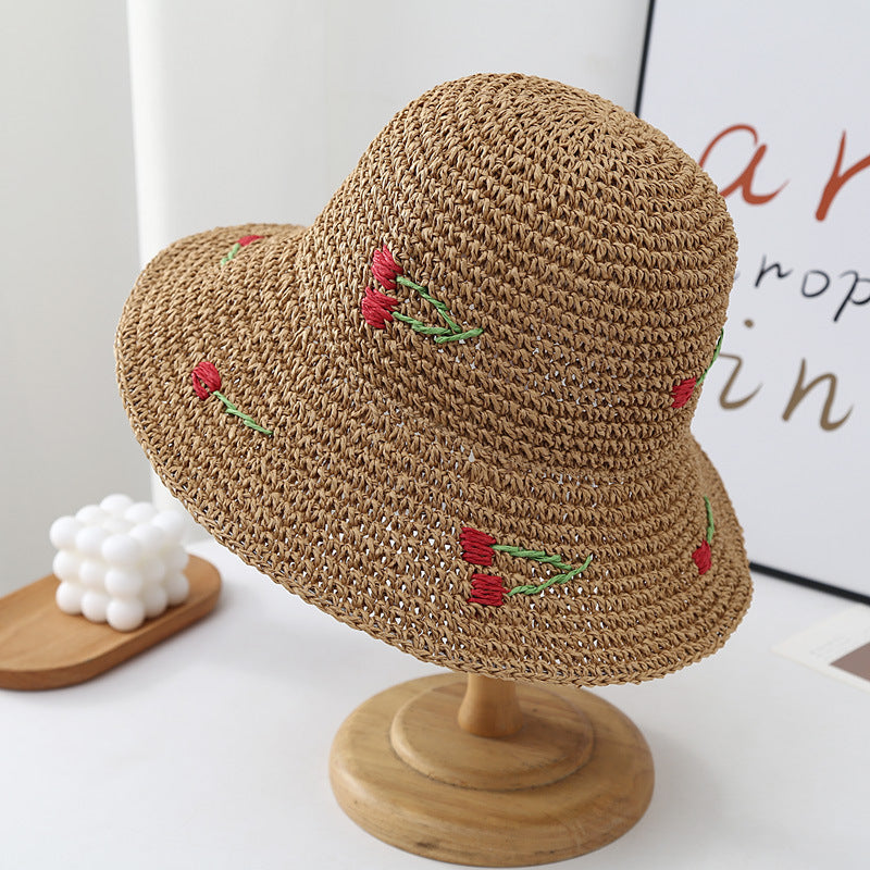 Cherry Crochet Foldable Hat - DippedShop Wholesale - #1763