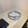 Elegant Gold Plated Rhinestones Hollow Open Bracelet 6W6JBR693