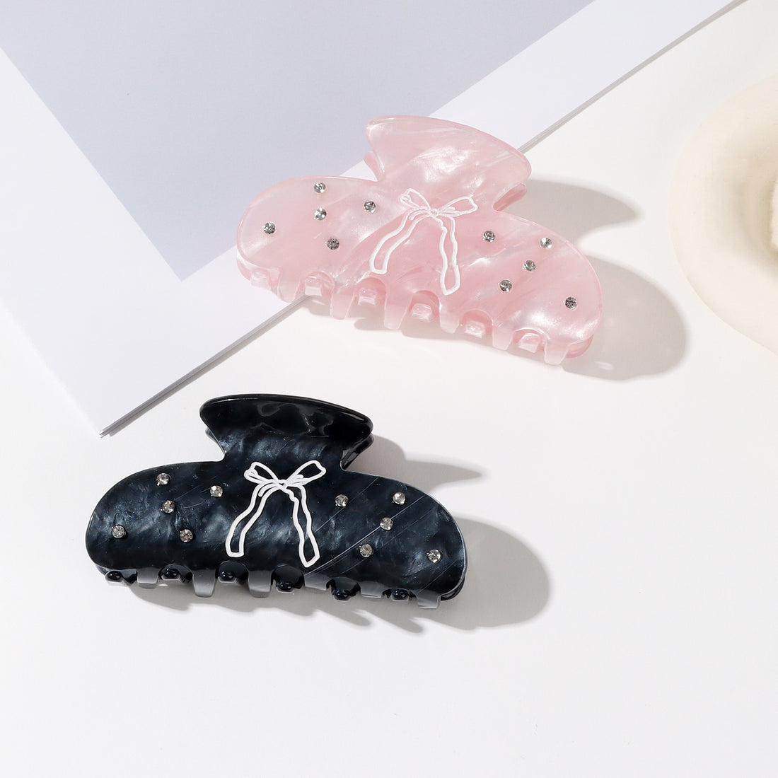 Cute Bow Print Rhinestone Hair Claw DP25E890