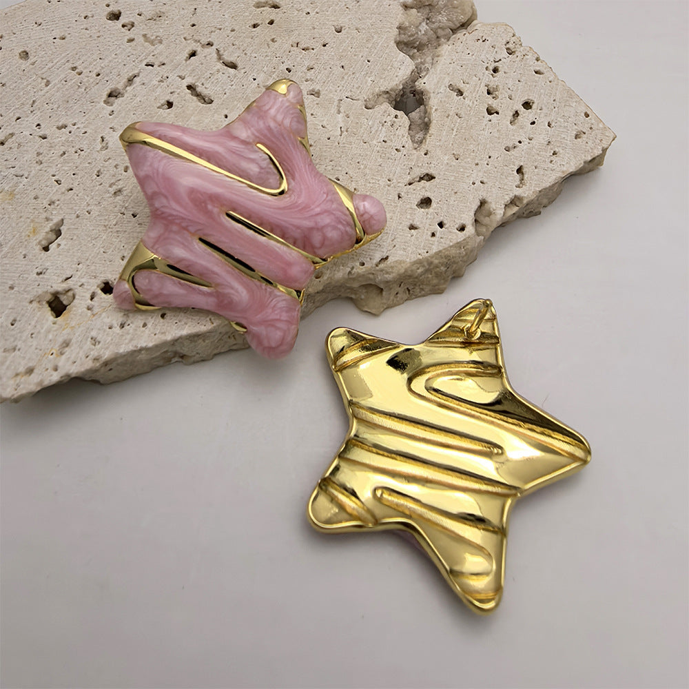 Luxury Star Handmade Drip Glaze Stud Earrings DP25E727