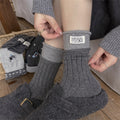 Retro Striped Embroidered Cat Thermal Socks 6W8FSO893