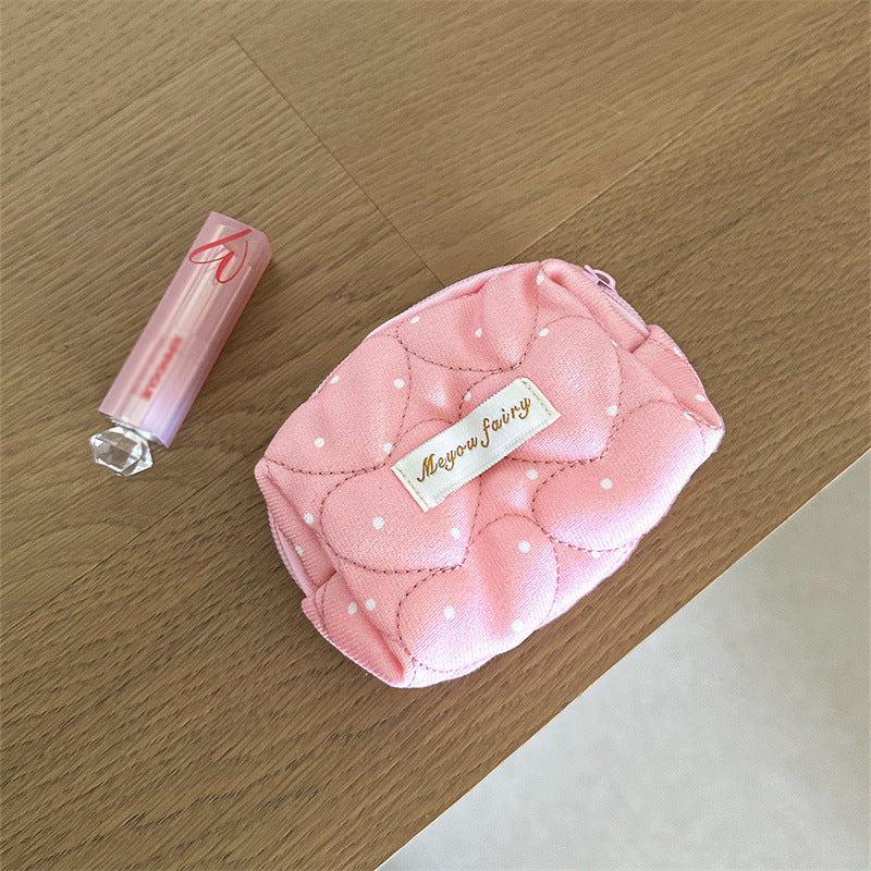 Colorful Polka Dots Quilted Shell Makeup Bag MK2BW6S10BOB123