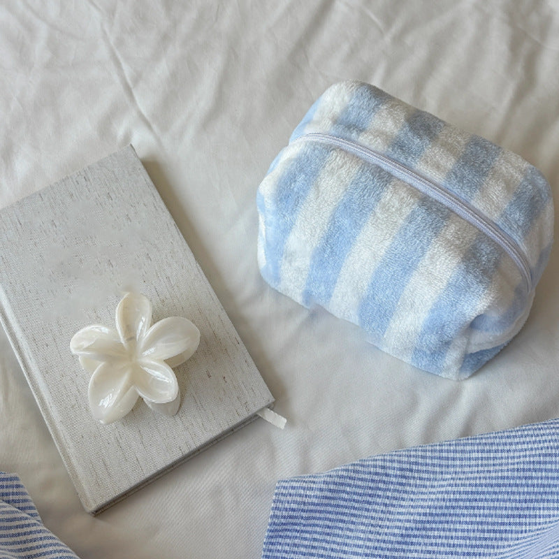 Cute Striped Lint Lightweight Makeup Bag MK2BW6S10BOB120