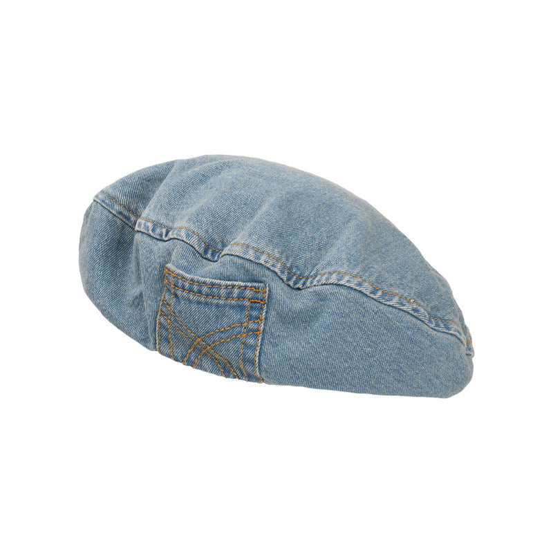 Washed Denim Beret - DippedShop Wholesale - #0115