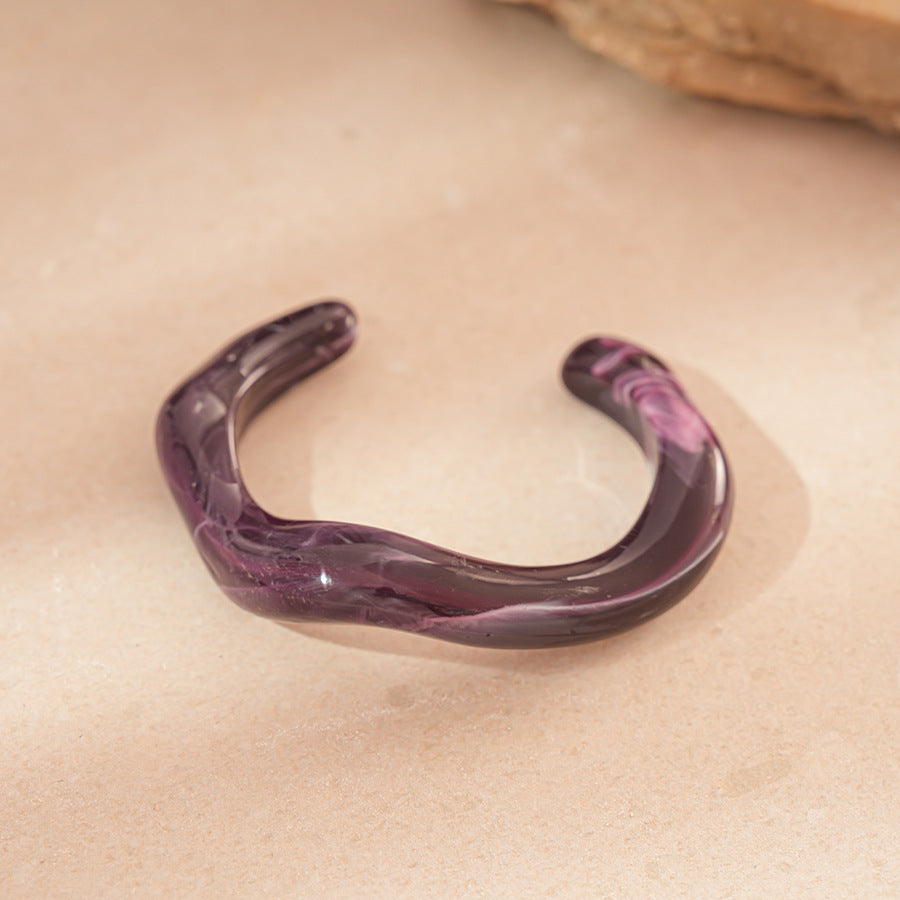 Purple Irregular Acrylic Bracelets - DippedShop Wholesale - #4675