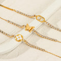 Stylish Rhinestone Four-Leaf Clover Chain Bracelet 6W6JBR518