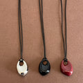 Teardrop pendant leather necklace - DippedShop Wholesale - #5235