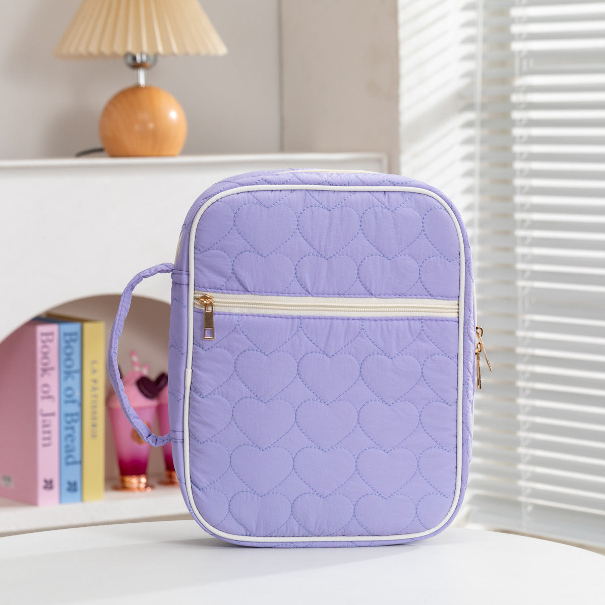 Sweet Bowknot Print Quilt Shell Cosmetic Bag 6S5CO100