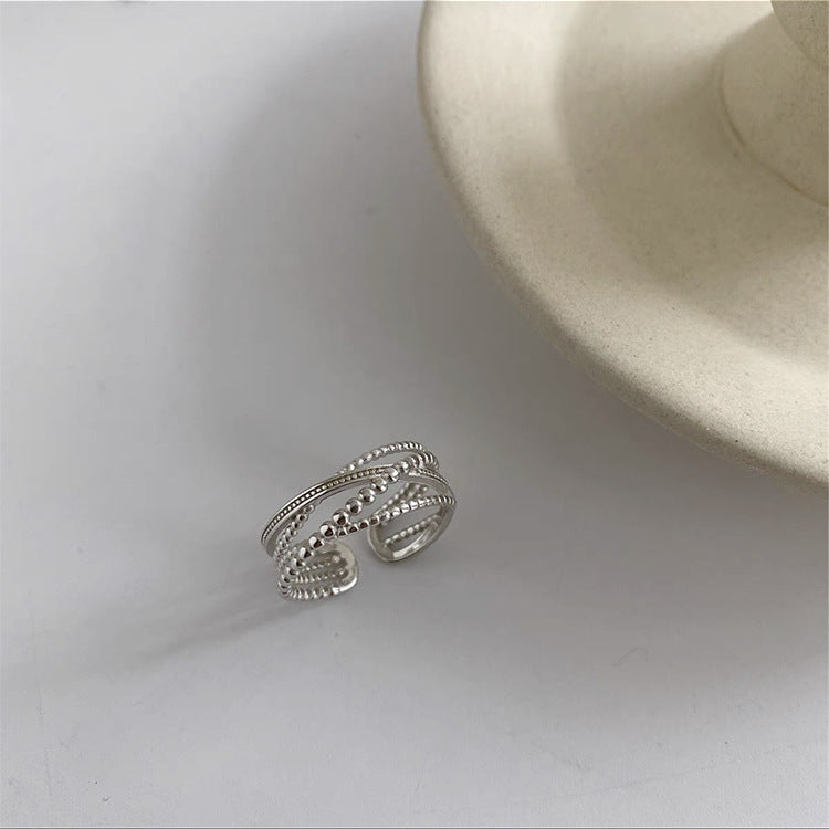 Cross Band Bead Ring - DippedShop Wholesale - #2419