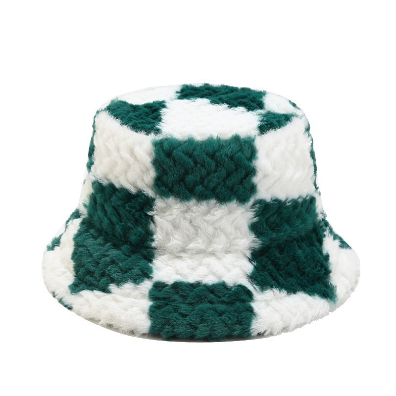 Checker Contrast Color Thicken Bucket Hats DPBH0312