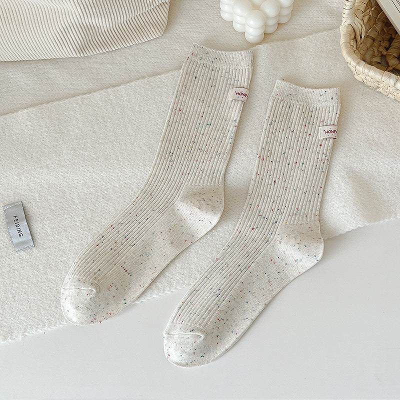 Coloful Mini Dots Cotton Slouchy Crew Socks 6W8FSO698