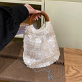 Handmade Shell Top Handle Evening Tote Bag 8BW6BBG421