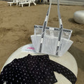 Stylish PVC Mesh Letters Strap Tote Bag 8CW6BBG475L