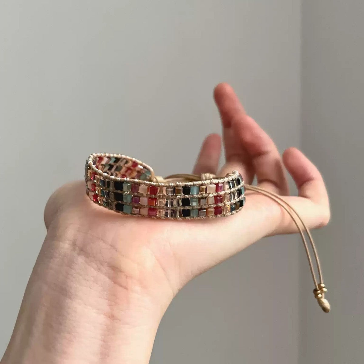 Boho Style Handmade Colorful Beaded Braided Bracelet 6W6JBR363