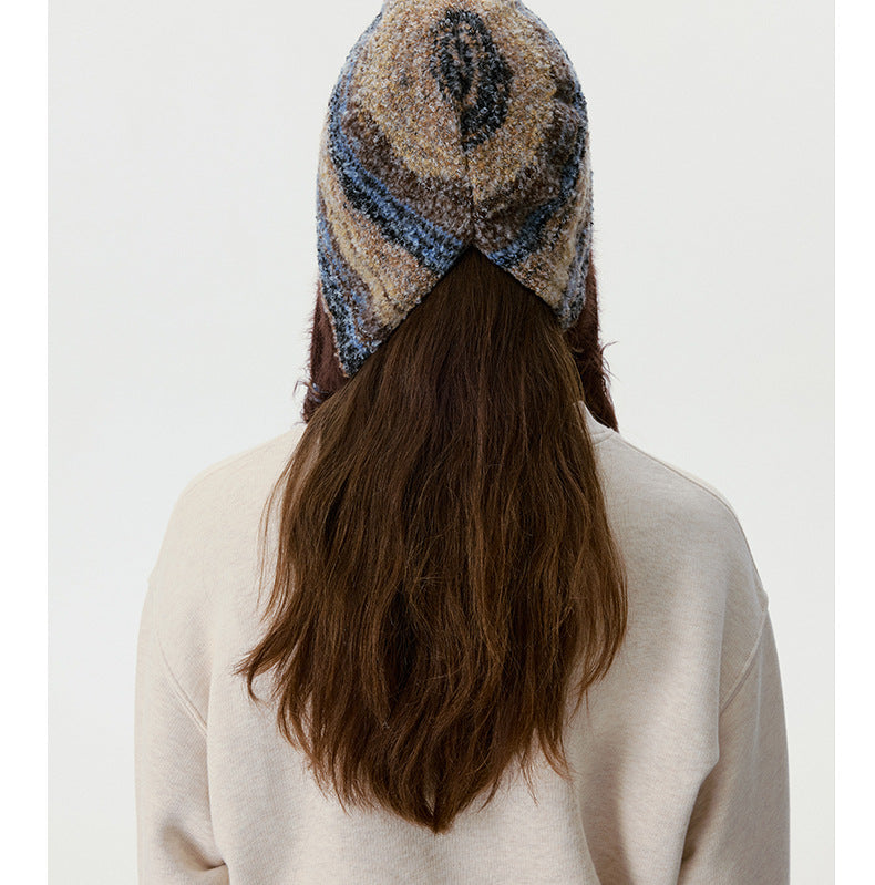 Vintage Windproof Warm Braided Tassel Knit Beanie 6W6HAT521