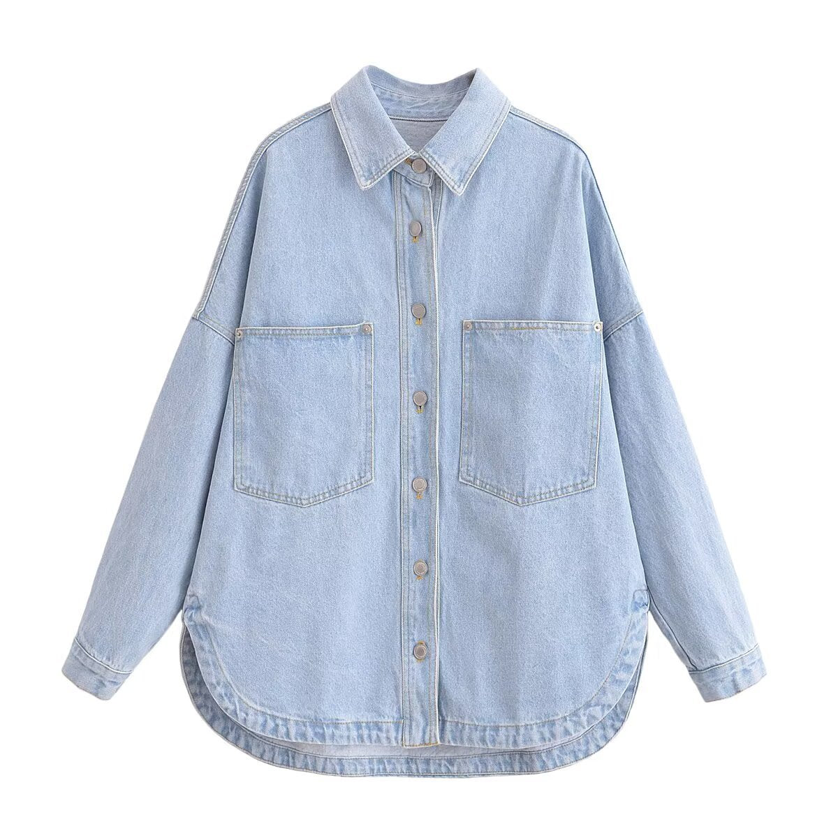 Casual Washed Denim Shirt - DippedShop Wholesale - #5507
