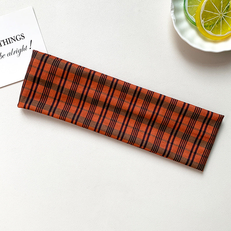 Retro Plaid Elastic Headband - DippedShop Wholesale - #6403