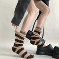 Faux Double-Layer Striped Slouchy Socks 6W8FSO707
